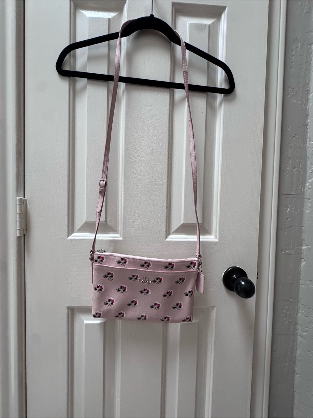 Coach Floral Print Crossgrain Leather Journal Crossbody Bag, Pink - Picture 3 of 11
